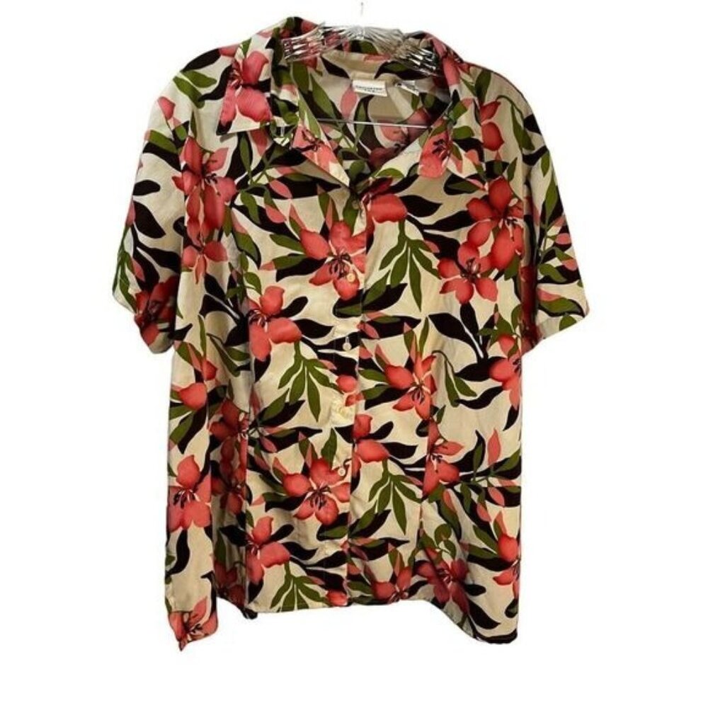 Covington Tropical Floral Top Size XL NWOT‎